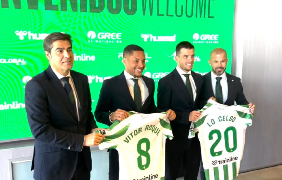 Vitor Roque y Giovani Lo Celso, presentados como nuevos jugadores del Real Betis