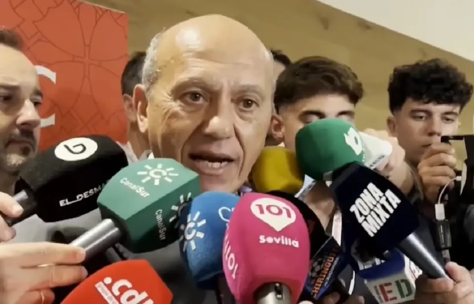 Del Nido Benavente atendió a la prensa después de finalizar la Junta Extraordinaria de Accionistas del Sevilla FC.